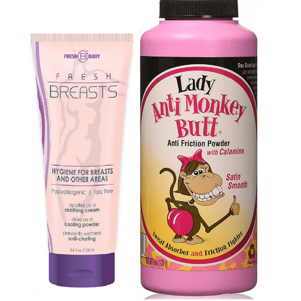 Fresh Breasts 3.4 oz and Lady AntiMonkey Butt Powder 6 oz Anti
