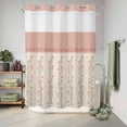 thumbnail image 6 of No Hook Shower Curtain, Spring Pink Floral Shower Curtains for Bathroom with See Through Top Window, Vintage Farmhouse Flowers Art Waterproof & Washable Bath Curtain 60"x72", 6 of 9