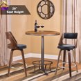 thumbnail image 2 of Wood Swivel Bar Stools Set of 2, Mid-Century 26 Inch Counter Height Barstools with Backrest and Foot Ring for Home Bar Dining Room Kitchen Island Coffee Shop, 2 of 9