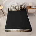thumbnail image 4 of Castle Fairy Vintage Wood Plank Deer Zipper Full Size Comforter Sets with Fitted Sheet and 2 Pillowcases,Pine Tree Oil Paint Zipper Bedding Set,Taupe Brown Green,Black Reversible,4pcs, 4 of 6