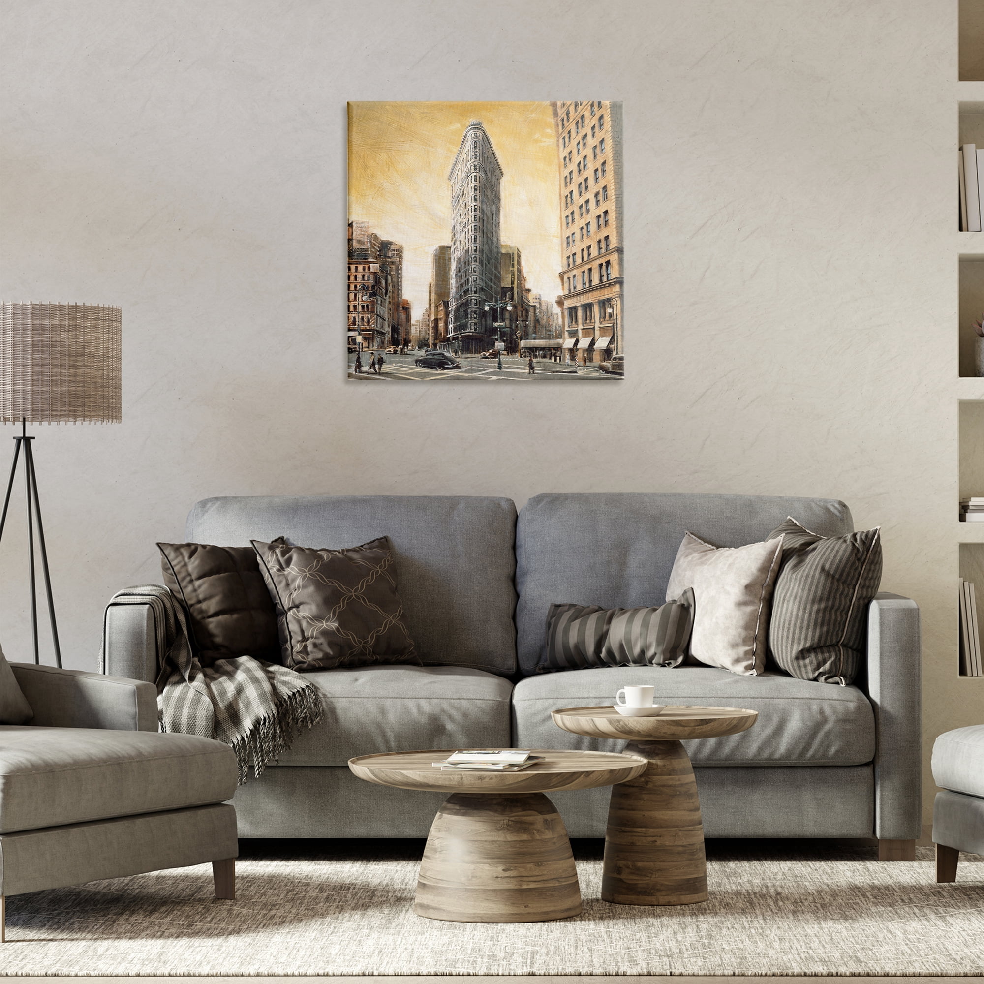 Stupell Industries People Strolling City Scenic & Cityscapes Painting Wrapped Canvas Art Print Wall Art, 24 x 24