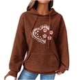 thumbnail image 1 of Birdeem Femmes Imprimé Col Rond Manches Longues Ample Chandail Simple Hauts Chandail Blouse, 1 of 1