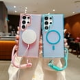thumbnail image 4 of Allytechgroup Glossy Case for Samsung Galaxy S23 Ultra with Lanyard, [Compatible with Magsafe] Slim Lightweight Rugged Non-Slip Shockproof Magnetic Back Cover for Samsung Galaxy S23 Ultra, Pink, 4 of 7