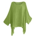 thumbnail image 2 of CHUANK Vêtements pour Femmes Liquidation Mode Femme T-Shirt à Col Rond à Manches Courtes Été Uni Ample Blouse Hauts, 2 of 4
