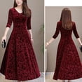 thumbnail image 4 of Zaldita Womens Vintage Retro Party Jacquard Dress A Line Swing Casual Cocktail Formal Dresses Burgundy 5/XXL, 4 of 6