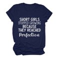 thumbnail image 1 of Mrat Blouses & Chemises à Manches Courtes Col Rond Hauts pour Femmes Hauts de Travail pour Dames Blouse à Manches Courtes Imprimé Lettre T-Shirt Hauts Manches Courtes Chemises Féminines, 1 of 7
