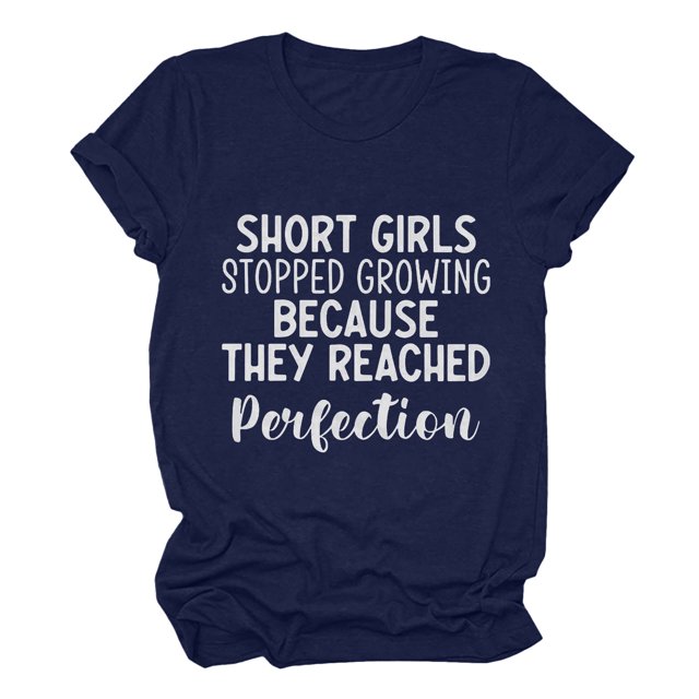 Mrat Blouses & Chemises à Manches Courtes Col Rond Hauts pour Femmes Hauts de Travail pour Dames Blouse à Manches Courtes Imprimé Lettre T-Shirt Hauts Manches Courtes Chemises Féminines