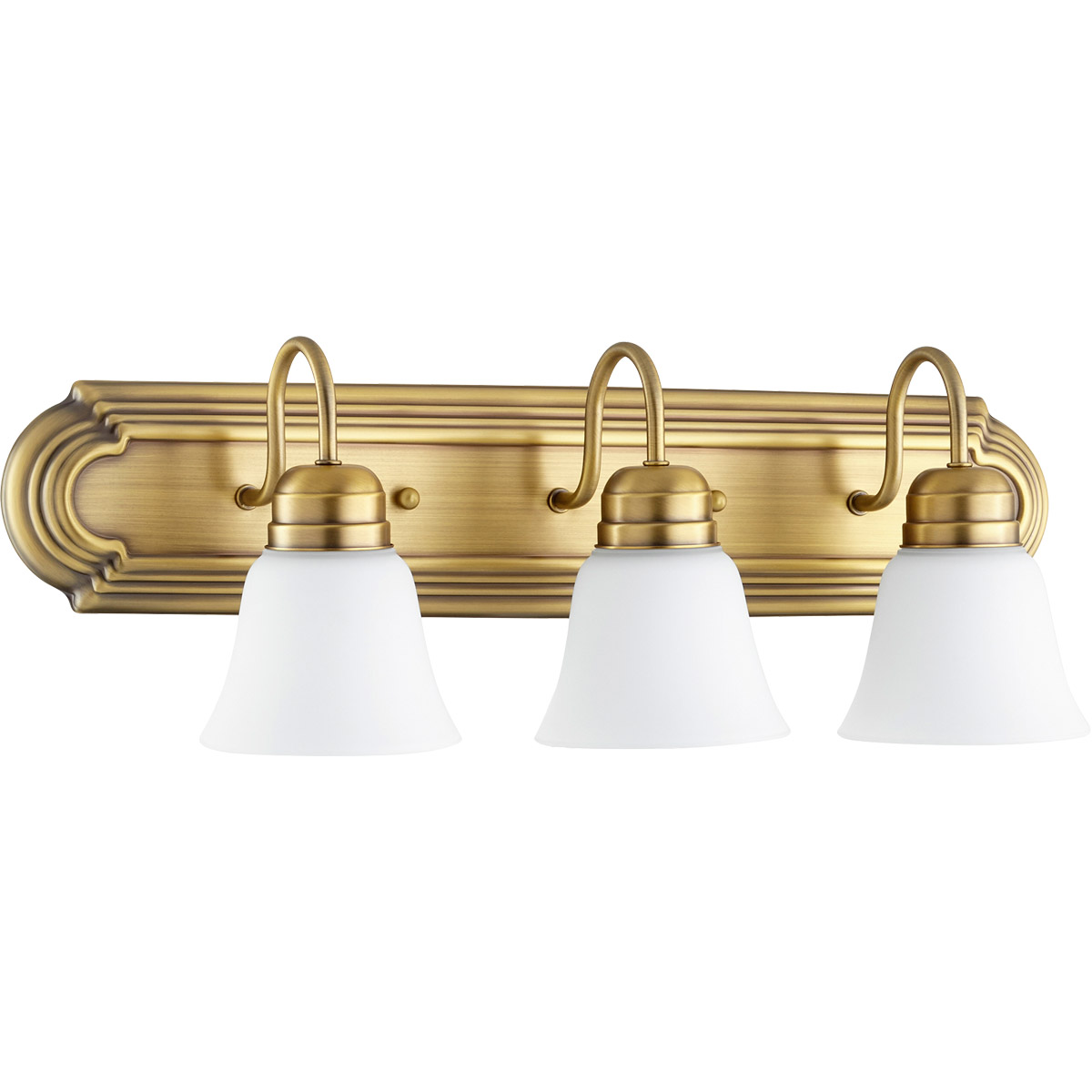 Bathroom Vanity 3 Light With Aged Brass Finish Medium Base Bulbs 24