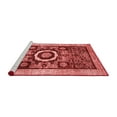 thumbnail image 2 of Ahgly Company Machine Washable Indoor Square Abstract Red Modern Area Rugs, 6' Square, 2 of 4