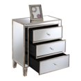 thumbnail image 3 of Commode Trois Tiroirs Gold Coast en Verre Miroir et Bois Blanc Vieilli, 3 of 4