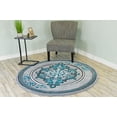 thumbnail image 6 of Glamour Thick Plush Oriental Area Rug Traditional Carpet Floral Medallion Design-206 (7'8"x7'8" Round,Grey-Turquoise), 6 of 11