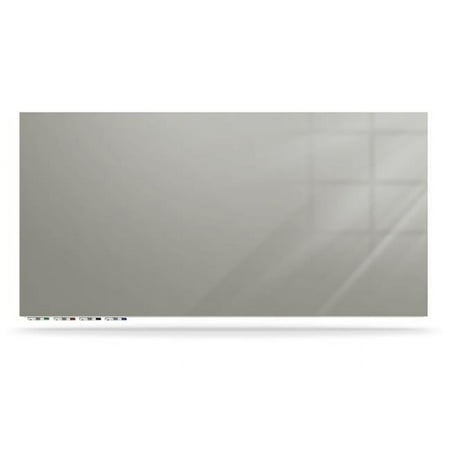 Ghent Manufacturing ARIASN84GY Aria 8 x 4 ft. Low Profile 0.25 in. Vertical Gray Glassboard with 4 Markers & Eraser