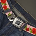 thumbnail image 2 of Buckle-Down Belt, Seatbelt Buckle Belt, Rose Trio Leaves Pink, 30 to 44 Inches, 2 of 9