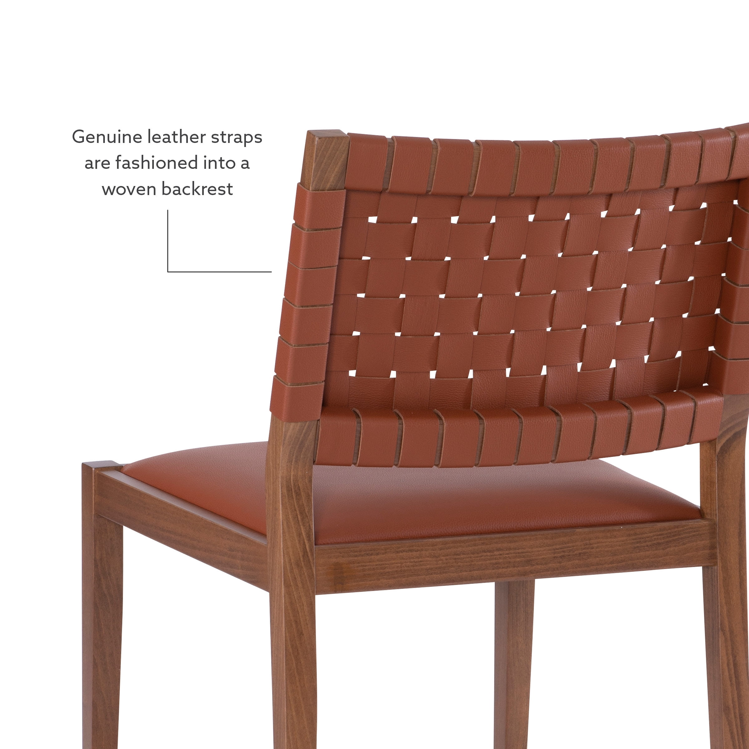 Linon Marshall Indoor Dining Chair, Brown Leather