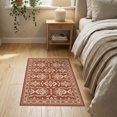 thumbnail image 3 of ODIKA 2'x3' Ivory Amber Aviary Medallion Geometric Washable Doormat Traditional Symmetrical Pattern with Ornate Floral Non-Slip, Low Pile for Entryway, Kitchen, Laundry Room, 3 of 7