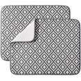 thumbnail image 1 of Paquete de 2 tapetes para secar platos para cocina, tapete escurridor de platos de microfibra ultra absorbente, 19,2 x 15,8 pulgadas (diamante) ER  Rojo Verde, 1 of 5