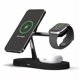 thumbnail image 1 of Cargador rápido inalámbrico magnético inteligente NQ 3 en 1 15 W negro para Apple 12 Apple Watch, 1 of 1
