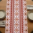 thumbnail image 5 of Red Orange Southwest Table Runner, Aztec Boho Ethnic Geometric Art Washable Cotton Linen Table Runners 120 Inches Long, Dresser Scarf Runner for Dining/Living Room/Kitchen/Square Tables 13''x120'', 5 of 9