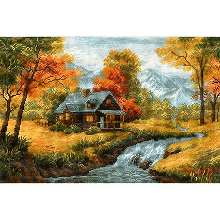 Autumn View Counted Cross-Stitch Kit, 15" x 10.25", 14-Count - Walmart.com