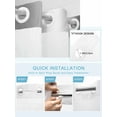 thumbnail image 5 of No Hook Cloth Fabric Shower Curtain with Snap in Liner, Grey White Waterproof Shower Curtains Set with See Through Top Window, Gray Farmhouse Modern Rustic Bath Curtains Shower 36"x78", 5 of 6