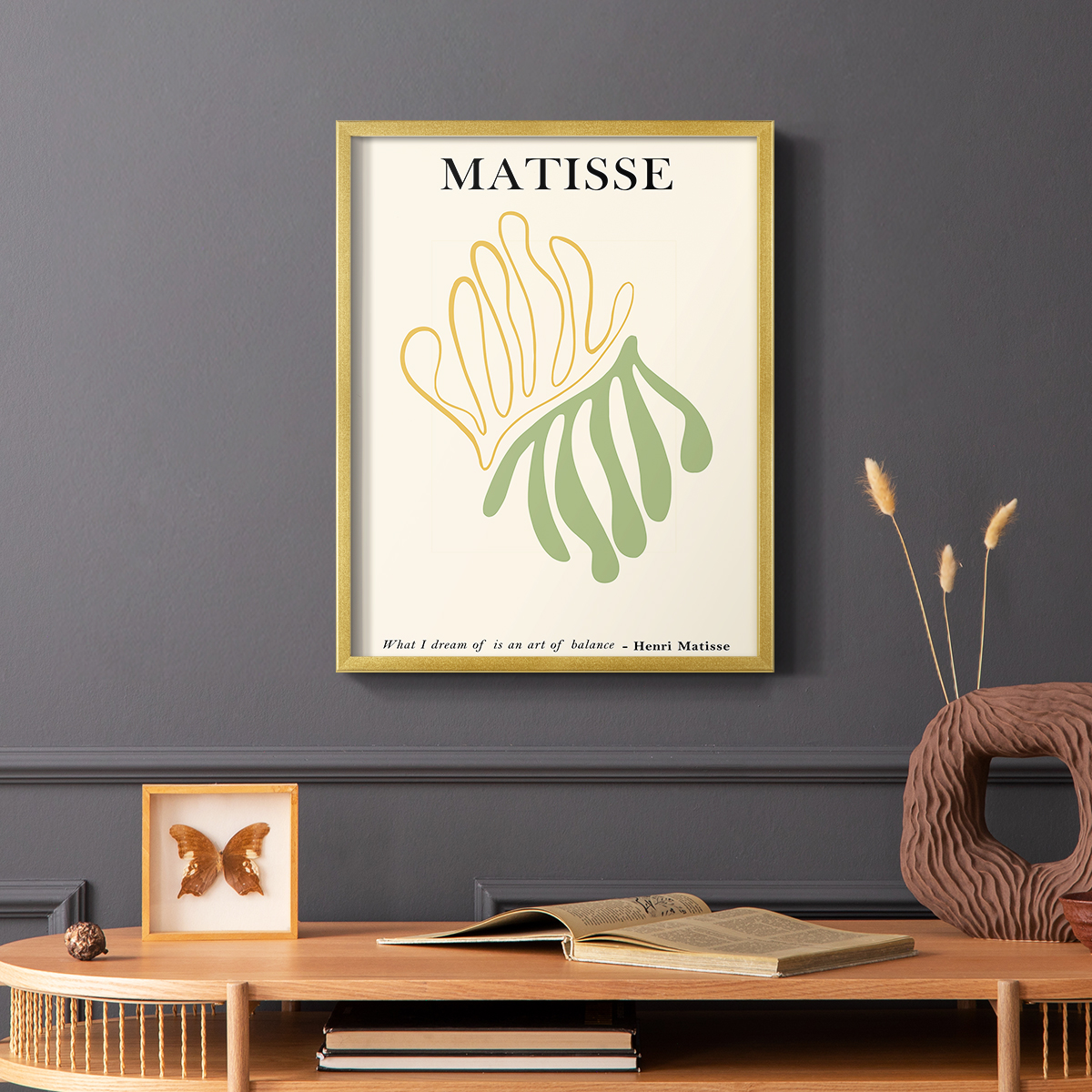 Matisse CDLXXXV in Gold Solid Wood Framed Print No Nail Hanging