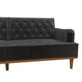 Mr. Kate Stella Vintage Convertible Sofa Bed Futon, Dark Gray Velvet
