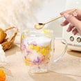 thumbnail image 4 of Double Wall Glass Coffee Mugs, Aesthetic Dried Flowers Cups with Handles,Espresso Cups for Cappuccino Coffee Tea Milk,Insulated Heat Resistant Glass Mug Christmas Birthday Gifts for Women, 4 of 8