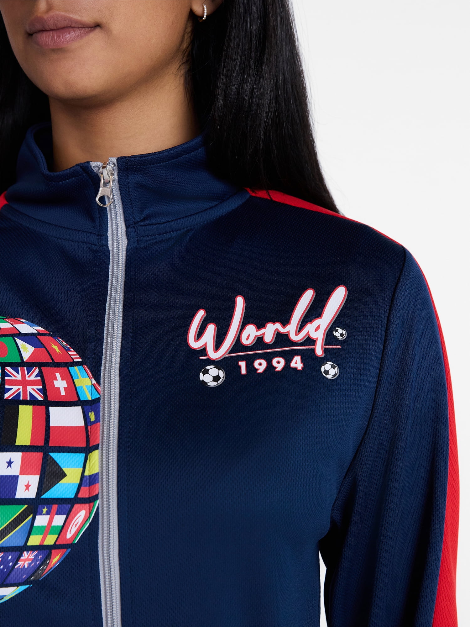 World Cup Women's and Women's Plus Zip Up Fashion Jacket, Sizes XXS-XXL