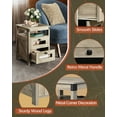 thumbnail image 6 of Farmhouse Nightstand with USB Charging, 2 Drawers & Open Shelf, Side Table for Bedroom & Living Room, Greige Finish, 6 of 6