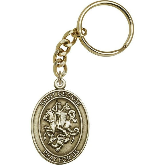 Antique Gold St. George Keychain