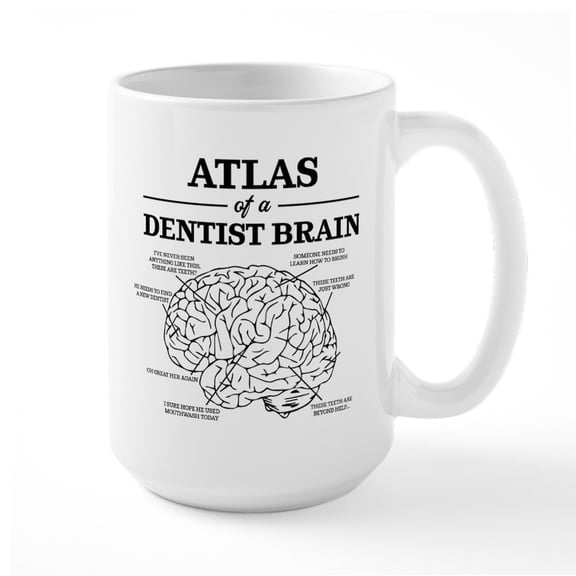 CafePress - Atlas Of A Dentist Brain - 15 oz Ceramic Large White Novelty Mug