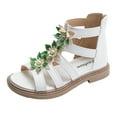 thumbnail image 1 of Liyamei Adorable Girls High Top Sandals With Floral Embellishments And Convenient Back Zipper Perfect For Princesses White 9-9.5 Years, 1 of 5