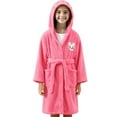 thumbnail image 1 of Kids' Soft Hooded Flannel Bathrobe Cozy Yukata Print Robes for Children, 1 of 6