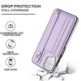 thumbnail image 4 of Feishell Fit for Samsung Galaxy A12 Case with ID Credit Card Slots,Premium PU Leather Adjustable Wristband Kickstand Shockproof Wallet Slim Phone Case for Women Men,Purple, 4 of 6