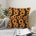 thumbnail image 4 of KLL Red Black Plaid Sunflower Decorative Throw Pillow Covers Velvet Soft for Couch Sofa Bedroom Living Room Outdoor (No pillow core)- 16"x16", 4 of 5