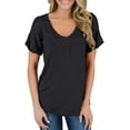thumbnail image 3 of T-shirt à Manches Courtes et Col Rond pour Femmes, 3 of 3