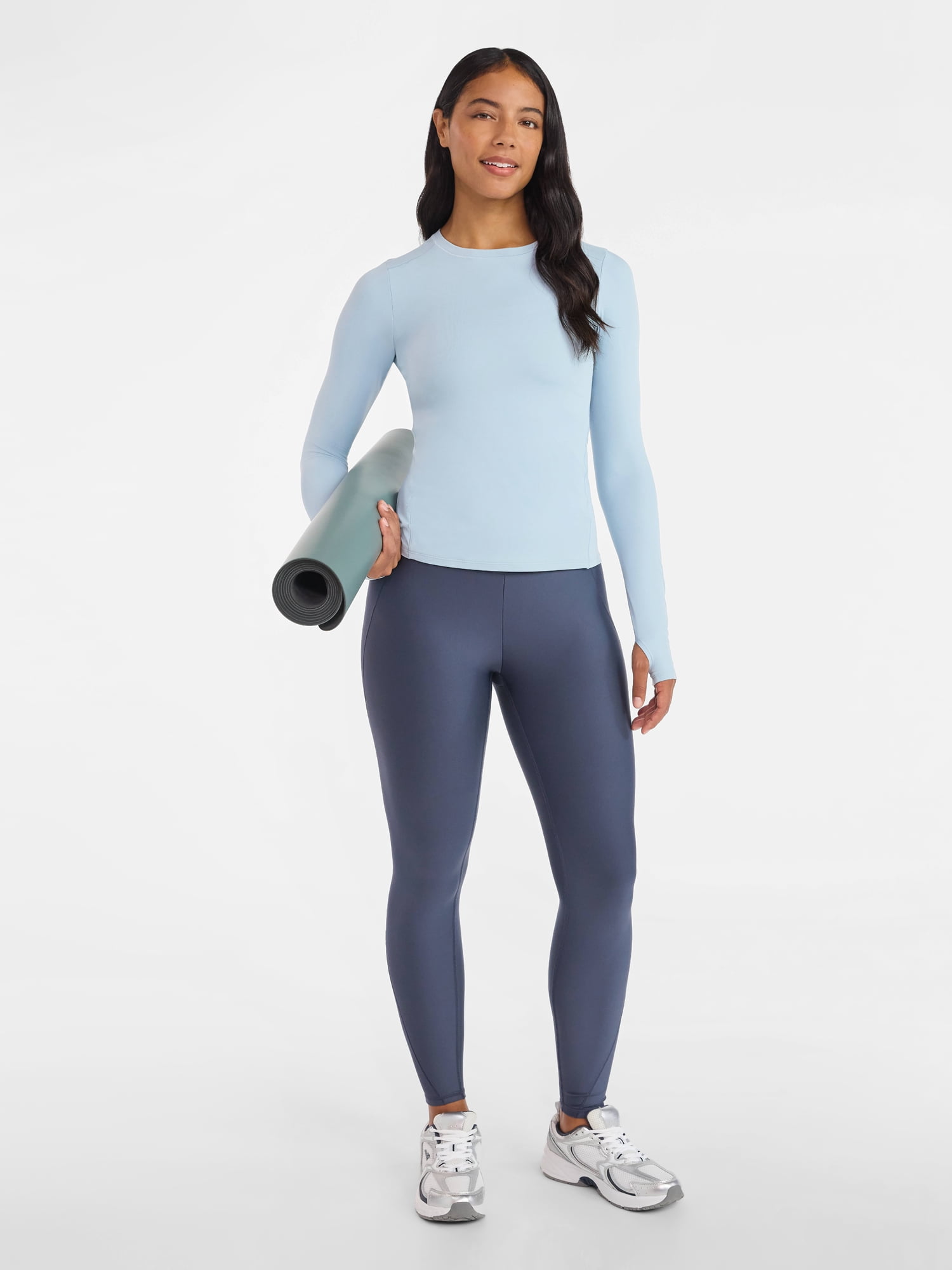 Avia Women's and Women’s Plus SoftSculpt Tee with Long Sleeves, Sizes XS-4X