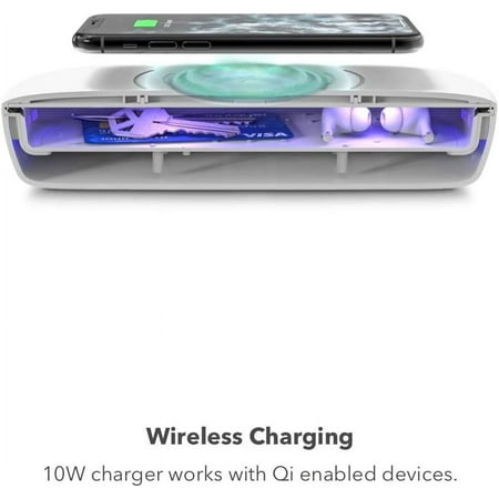mophie - UV Sanitizer with Wireless Charging - White