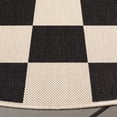 thumbnail image 3 of SAFAVIEH Courtyard Talbot Checkered Indoor/Outdoor Area Rug, Black/Beige, 6'7" x 6'7" Round, 3 of 12