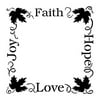 "Faith Hope Love Joy Grapevine Frame Word Art Stencil - 19"" x 19"""