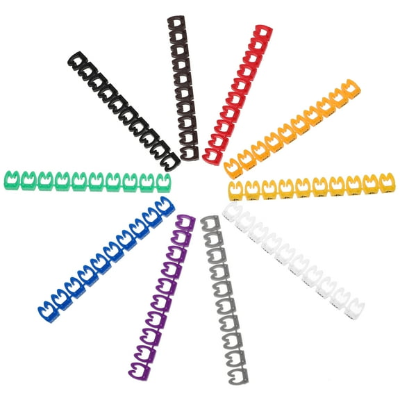 Clip on Wire Markers for Identify with Assorted Color Plastic Cable Labels 100pcs