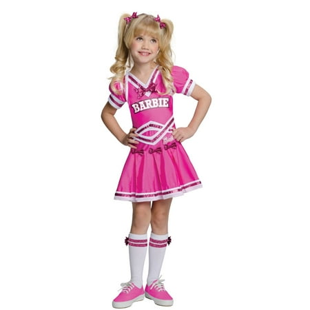 Pink and White Barbie Cheerleader Girl Child Halloween Costume -