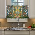 thumbnail image 2 of Yayeee Kitchen Curtains Tier Pair Light Filtering 27"x24" Rod Pocket Short Cafe Window Panel, Green Floral Garden, 2 of 7