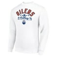 thumbnail image 2 of Men's Starter White Edmonton Oilers Stick And Puck Logo Fleece Pullover Sweatshirt, 2 of 3