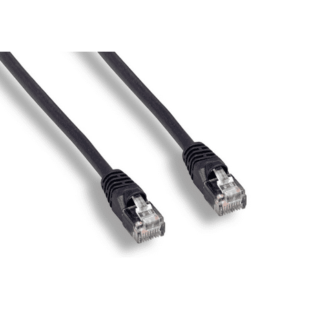 Plus Category 6 Patch Cord - 10ft Cat6 UTP 550MHz Copper Patch Cable Category 6 Unshielded Twisted Pair Snagless Network Internet Cord Molded Boots Black