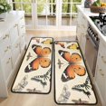 thumbnail image 4 of Kitchen Rugs Sets Of 2,Beige Butterfly Moth Pattern Anti Fatigue Kitchen Mat Rugs Non Slip Washable,Decorative Kitchen Floor Mats for Kitchen,Sink,Laundry,17"x47"+17"x47", 4 of 5