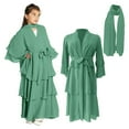 thumbnail image 5 of EnJoCho Musli𝗆 Girls Abayas Dress for Kids Long Sleeve Chiffon Islami𝖼 Kaftan Robe Open Front Cardigan Prayer Dress with Hijab, 5 of 7