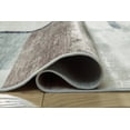 thumbnail image 4 of Signature Design by Ashley Larkport 5' x 7' Washable Area Rug, Cream/Brown/Gray Modern Abstract Faux Fur Rug, 4 of 5