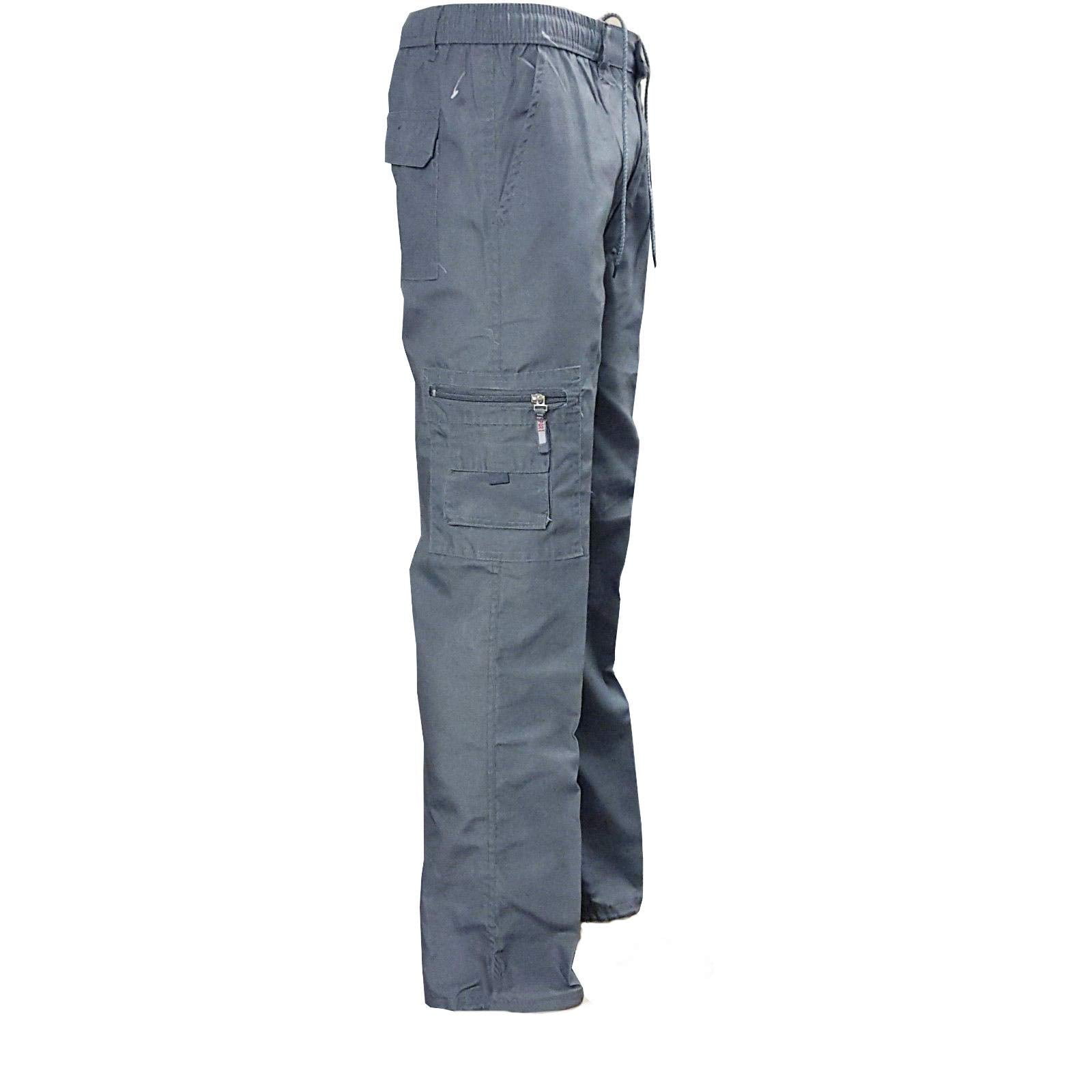 Mens Casual Combat Cargo Pants Pocket Loose Work Trousers Sports Pants M-3XL 