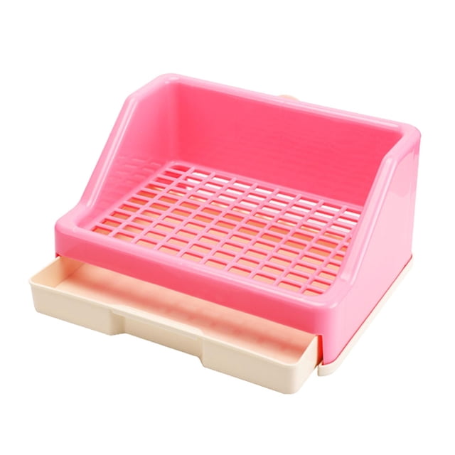 Caja de Arena para Mascotas Peque?a Sunnimix Bandeja de Inodoro Fijable Rosa
